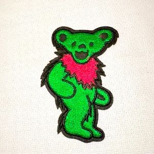 1 Crazy Dancing Bear hippie Green Dead GRATEFUL Dead Iron On patch Retro Core